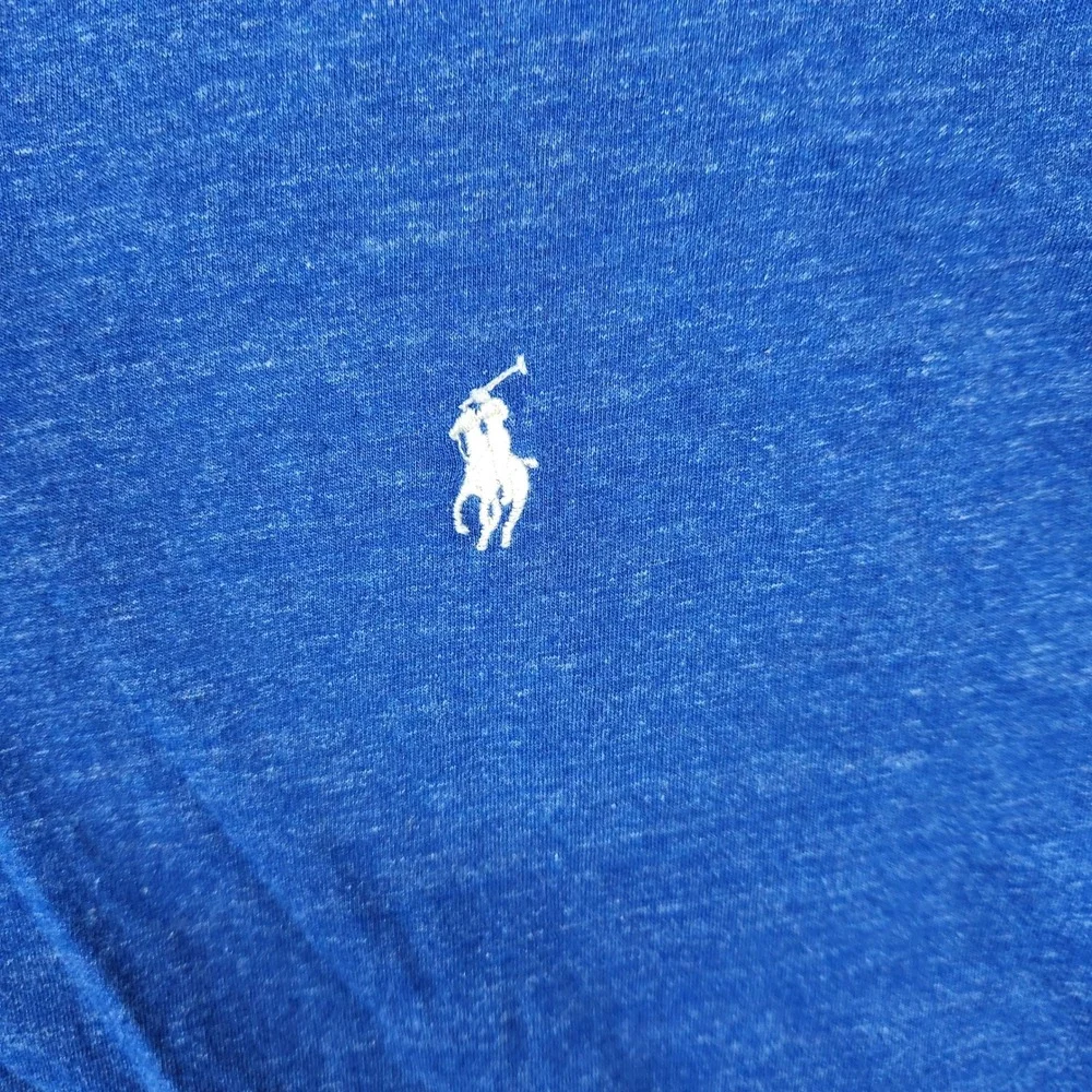 Polo Ralph Lauren Men's Blue V-Neck T-Shirt‎ Big Tall XXL Heathered Logo